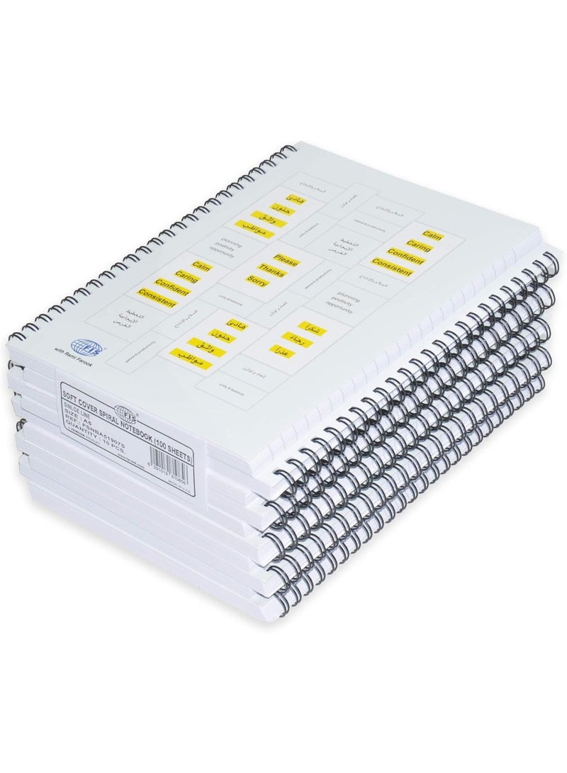 FIS Spiral Soft Cover Notebook Single Line A5, 100-Sheets 10-Piece - FSNBA51907S - Image 1